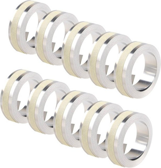 10 Rollen Präge-Metallband silber kompatibel mit DYMO Rhino M1011 sowie DYMO 32500, 35800 und 31000 - Bild 1