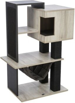 Trixie Kratzbaum CityStyle für Katzen mit Höhle und Hängematte in Grau und Schwarz - Bild 1