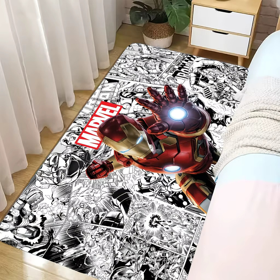 Beast Kingdom Marvel Iron Man Fußmatte mit Comic-Panel-Muster in Rot und Gold, B/T: 60 x 60 cm - Bild 3