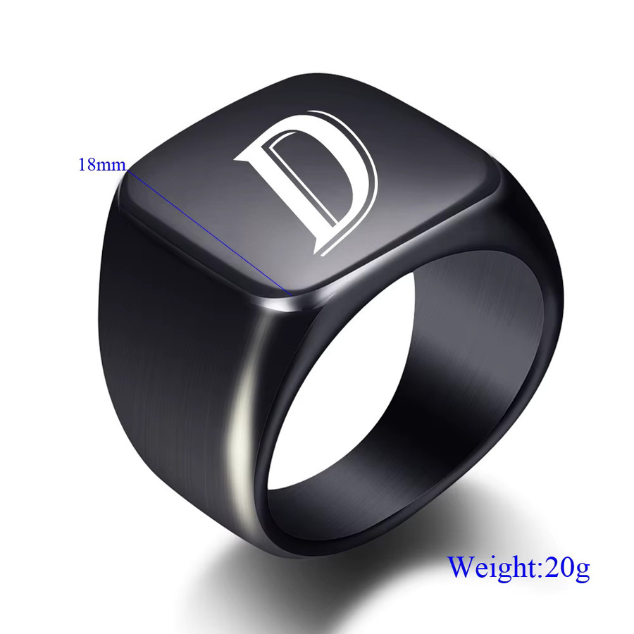 VQYSKO Ring Edelstahl, Schwarz, Unisex, 18 mm breit - Bild 2