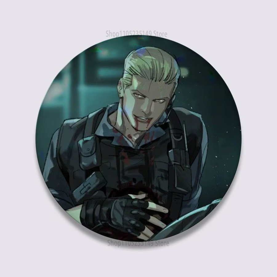 Icona Brosche Albert Wesker, Weißblech, 56 mm, Unisex - Bild 4