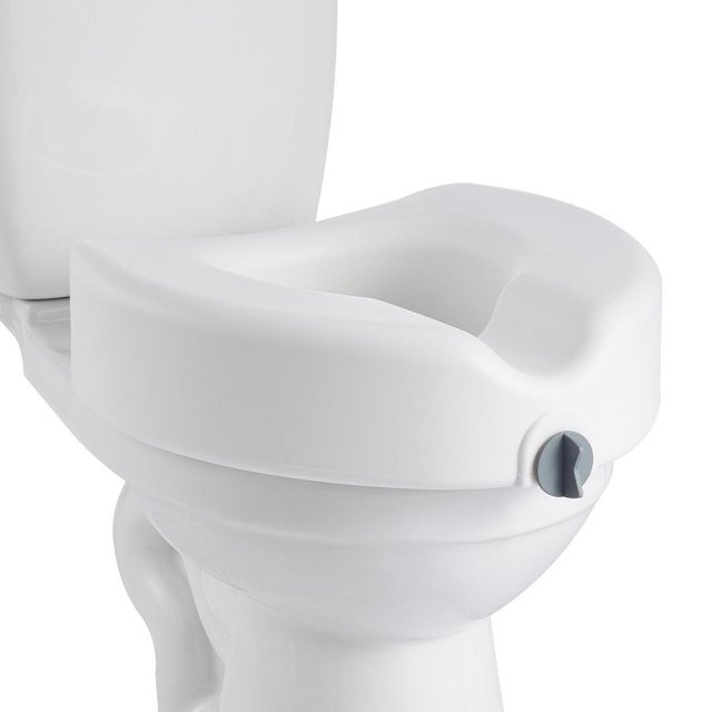 Erhöhter Toilettensitz von Buying Solutions, MB in Weiß, ovaler Toilettenaufsatz mit vergrößerter Öffnung für Senioren und Behinderte, Erhöhung: 12,7 cm, Belastbarkeit: 158,8 kg - Bild 1