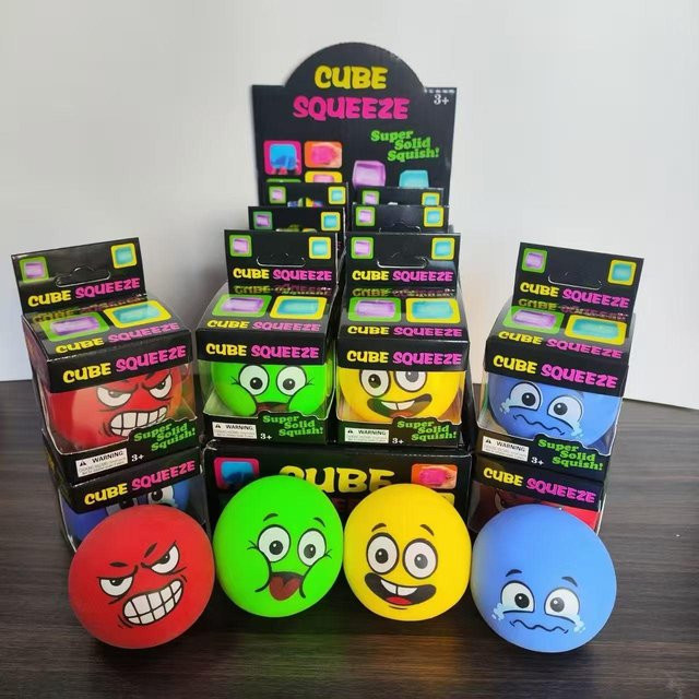 Lustiger Ausdruck Emoji Squishy Fidget Spielzeug, Quetschwürfel - Bild 1