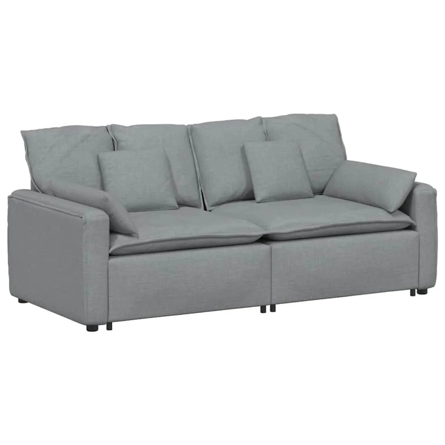 vidaXL Modulares Sofa Hellgrau mit Kissen und Armlehnen - Bild 2
