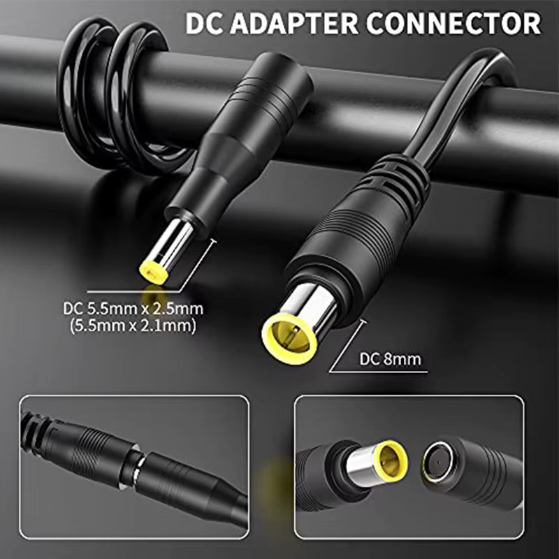 JMUYTOP Solarpanel-Verlängerungskabel aus reinem Kupfer mit DC 5525 Adapter, 16AWG, Schwarz - Bild 2