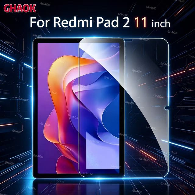2 Stück Xiaomi Redmi Pad 2 11 Zoll Displayschutzfolie aus gehärtetem Glas, transparent und kratzfest - Bild 1