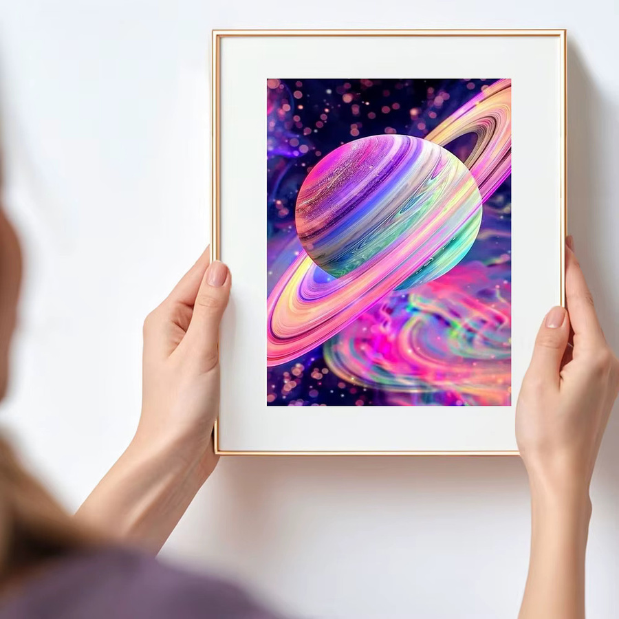 Huacan Diamantgemälde Sternenplanet, Diamantmosaik, Bastelset - Bild 3