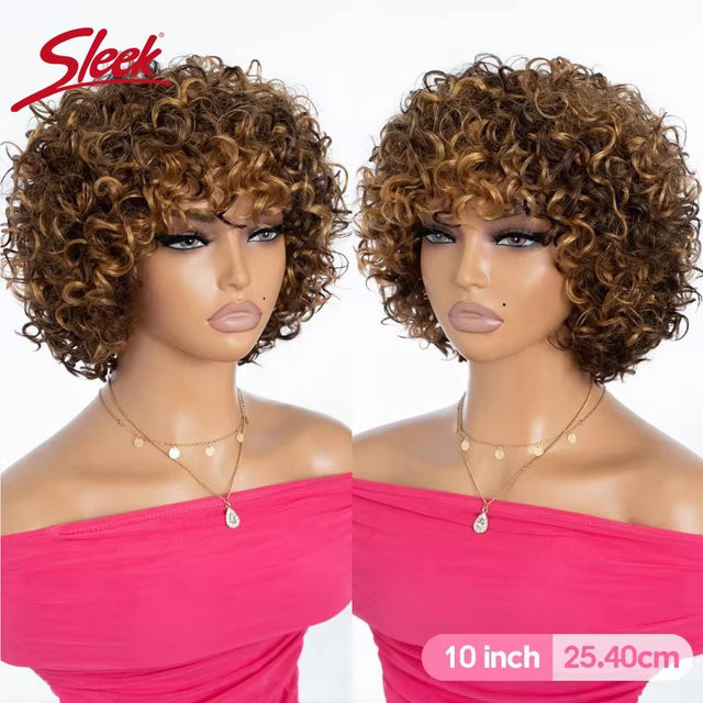Sleek Brasilia Nische Jerry Curly Highlight Perücke, rot, blonde, Echthaar - Bild 1
