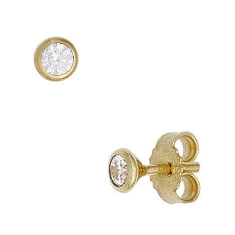 Colfem Ohrstecker 333 Gelbgold, Zirkonia, Unisex - Bild 1