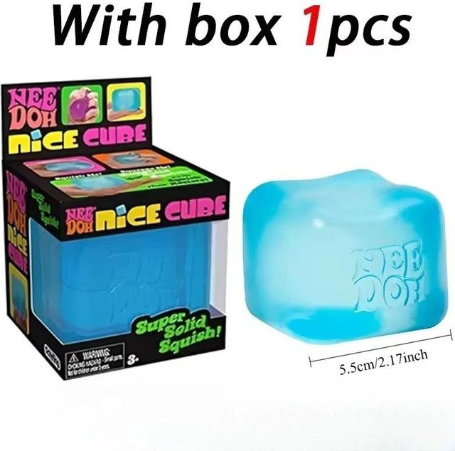 Nee doh Teenie Nice Eiswürfel Fidget Spielzeug, 4er Pack Set, dunkelgrau - Bild 1