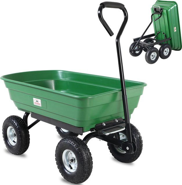 Bollerwagen Grün mit Kippfunktion B/T/H: 103,5 x 51 x 92,5 cm - Bild 1