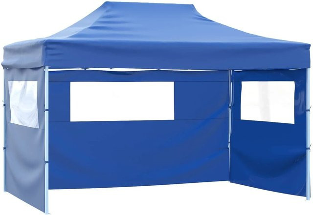 vidaXL Party-Zelt aus Oxford-Stoff und Stahl in Blau, B/T/H: 280 x 410 x 315 cm - Bild 1