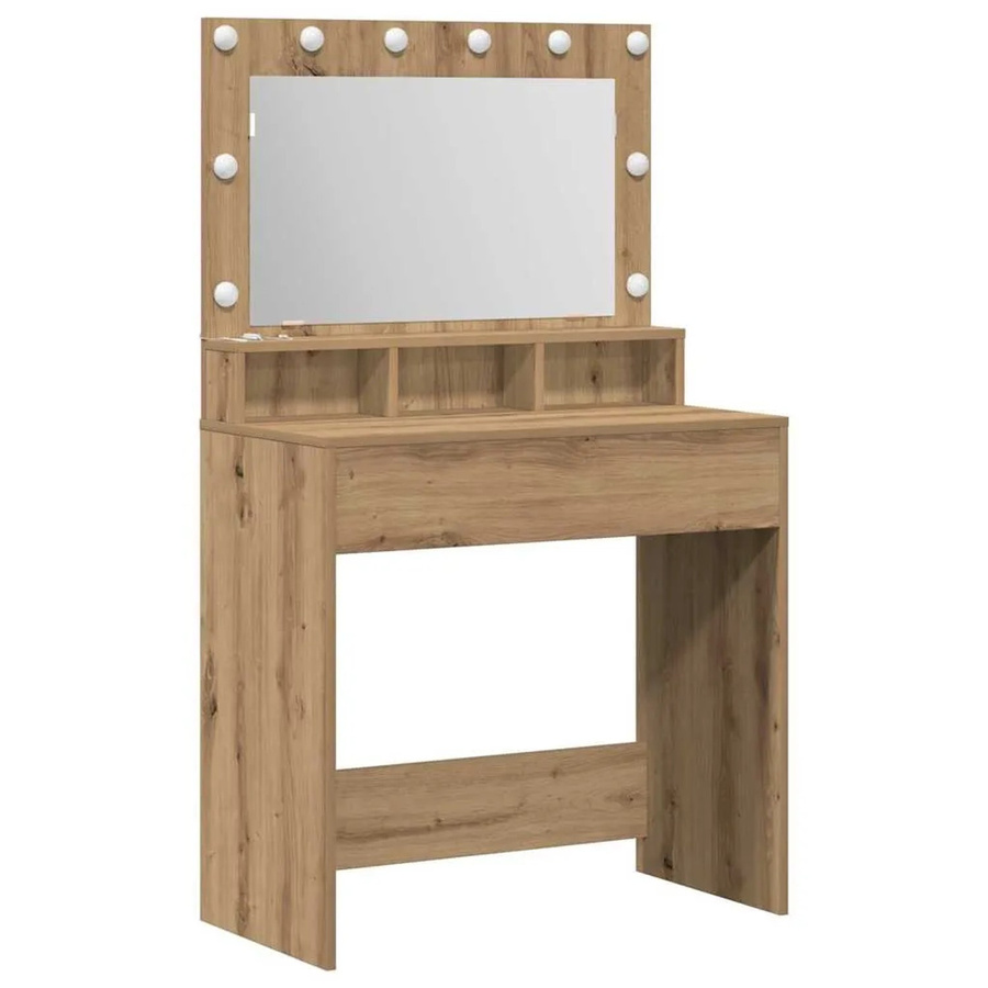 vidaXL Schminktisch Artisan-Eiche in Braun aus Holzwerkstoff mit B/T/H: 79 x 41 x 135 cm - Bild 2