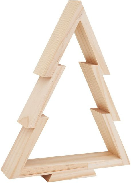 VBS Holz-Weihnachtsbaum aus Kiefernholz in Beige, Höhe: 32,5 cm, Breite: 24,5 cm, Tiefe: 24,5 cm - Bild 1