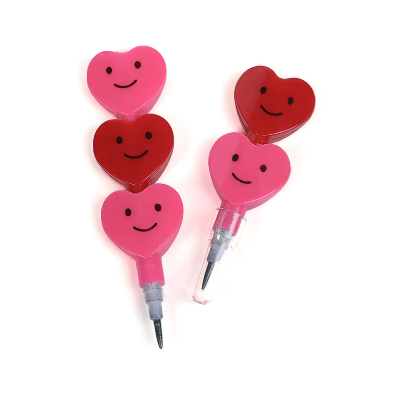 Set aus Malbleistiften mit Herz- und Lächeln-Motiven für Kinder in Mehrfarbig - Bild 2