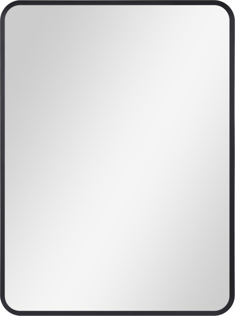 Spiegel Eloa in Schwarz aus Aluminium, Breite: 60 cm, Höhe: 80 cm - Bild 1