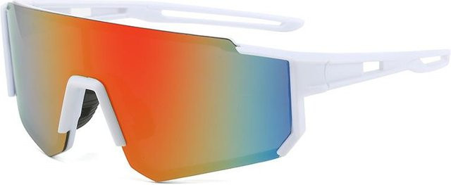 Binchi 9815 Sportsonnenbrille, Unisex, Vollrand, Kunststoff, weiß - Bild 1