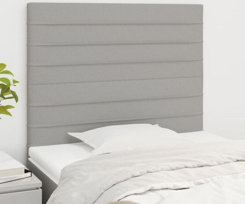 Vidaxl57230 Kopfteile 2er Set in Grau aus Stoff, Modern und Klassisch, B: 90 cm, H: 78-88 cm, T: 5 cm - Bild 1