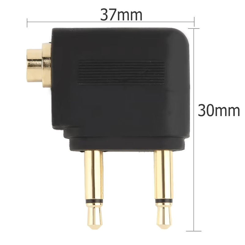 VIKEFON Dual 3,5mm Klinken Adapter für Flugzeug Kopfhörer, Schwarz - Bild 6