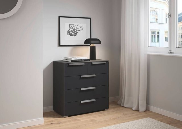 Kommode Aldono Deluxe in Graphit, modern und freistehend, B/H/T: 80 x 81 x 42 cm - Bild 1