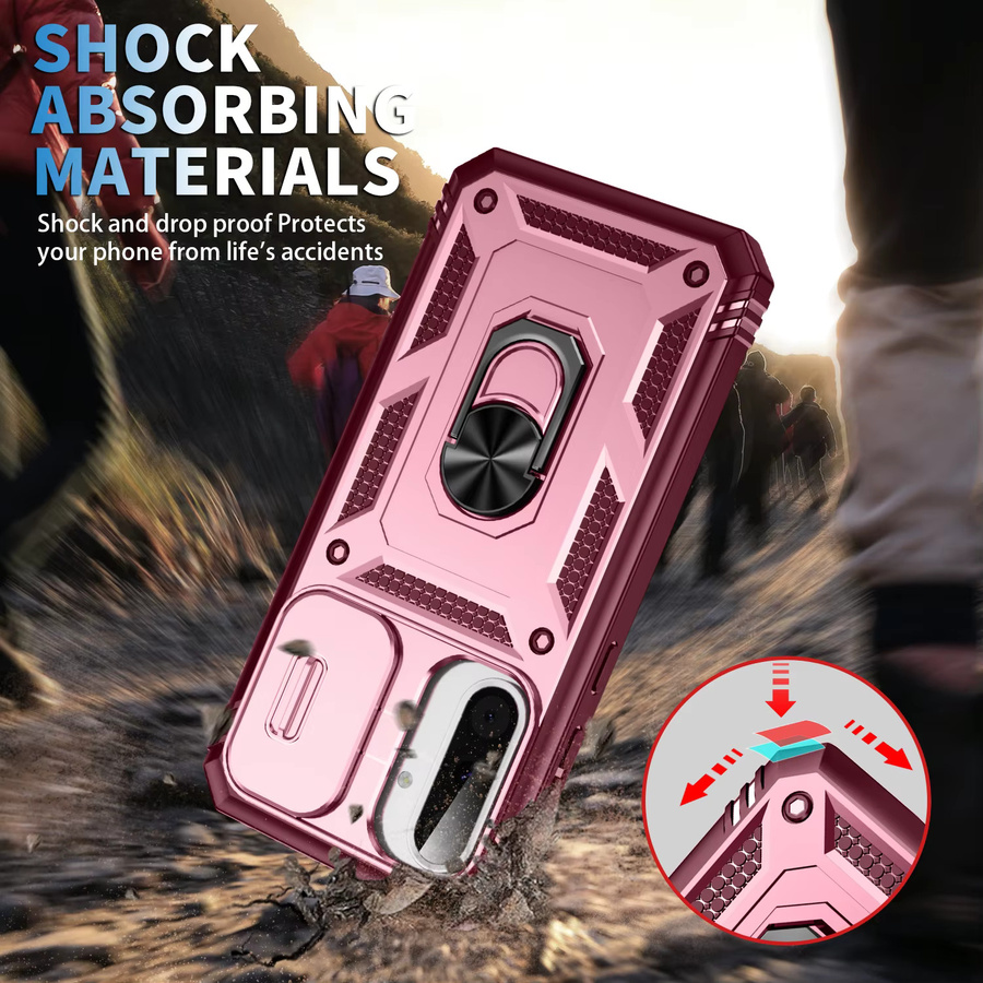 Magnetische Ringhalter-Hülle für Samsung Galaxy A56 A55 A54 A53 A52 A36 A35 A34 A33 mit 360 Grad drehbarem Ring und Kamera-Slide-Cover-Schutz in Pink oder Green - Bild 2