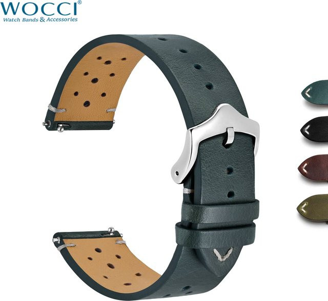 WOCCI Uhrenarmband Leder, Vintage, Schwarz, Unisex - Bild 1