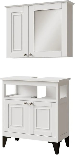 Vicco Badmöbel-Set Vanity in Weiß bestehend aus Waschtischunterschrank und Spiegelschrank - Bild 1