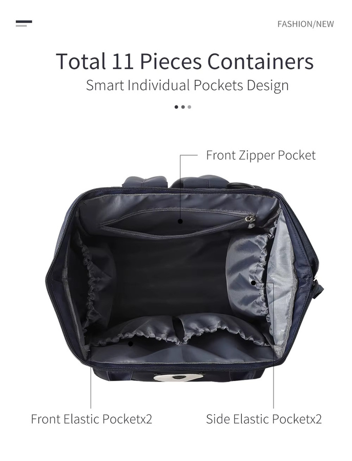 Insular Wickeltasche als Rucksack mit Cartoon-Design in Navy Blue und Blau, wasserdichte Windeltasche mit großer Kapazität für unterwegs - Bild 3
