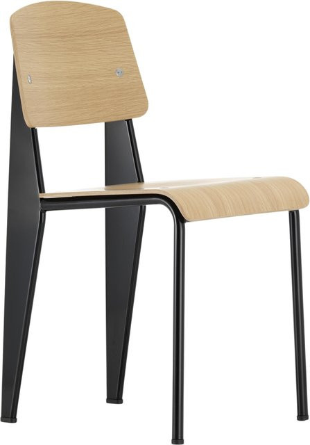 Vitra Standard Stuhl in Schwarz aus Massivholz und pulverbeschichtetem Metall im modernen Design - Bild 1