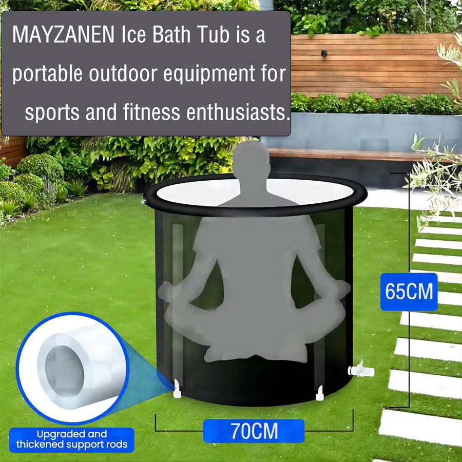 Aufblasbarer Klapp-Badeimer von MAYZANEN in Blau für Reisen und Outdoor, B/T/H: 70,0 x 65,0 x 42,1 cm - Bild 6