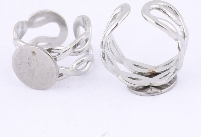 5 Stück Ring Rohlinge Edelstahl, 12 mm, Unisex - Bild 1