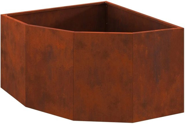 vidaXL Eckpflanzer aus wetterfestem Stahl in Rost-Optik, B/T/H: 60 x 60 x 35 cm - Bild 1