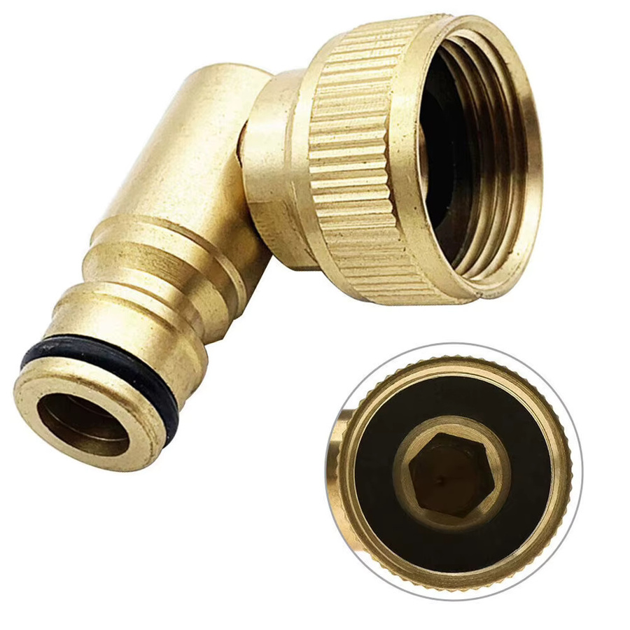 DAZZLEEX Schlauchtrommel mit drehbarem Ellenbogen-Schnellverbinder für Hoselock-Stecker, 3/4 Zoll BSP-Buchse, Farbe: Gold - Bild 2