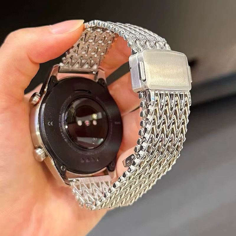 Uhrenarmband Edelstahl, Milanaise, Silber, 22 mm, Unisex - Bild 2