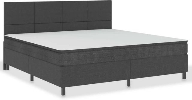 vidaXL Boxspringbett Hybrid in Dunkelgrau aus Stoff mit Schaumfüllung B/T: 200 x 200 cm - Bild 1