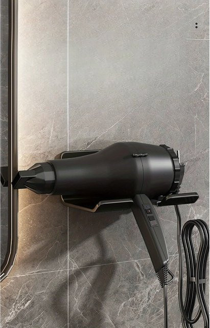 Wandmontierter Haartrockner Halter mit Regal für Dyson Haartrockner und Haarglätter in Schwarz oder Weiß - Bild 1