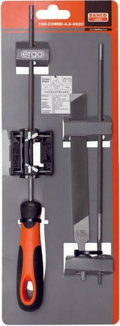 Bahco Kettensägefeile-Set mit Ergo-Heft und Feilen-Hilfe, rund, Durchmesser: 5,5 mm, Länge: 200 mm, Multicolor - Bild 1