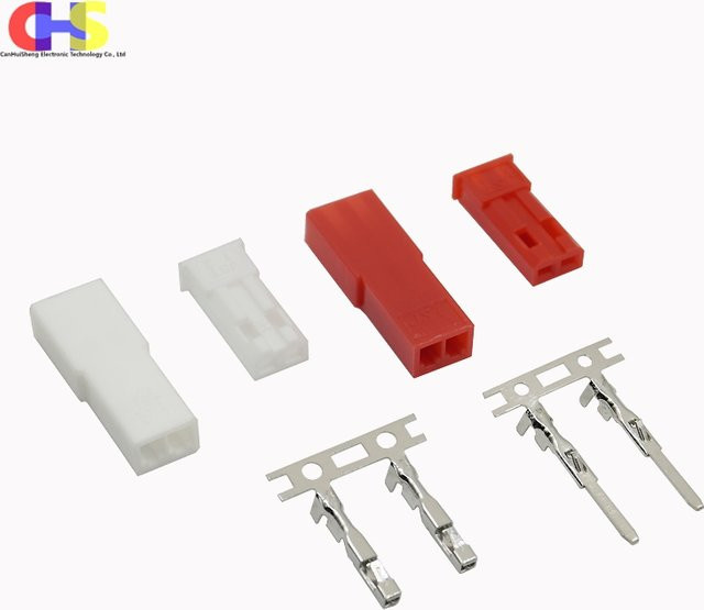 JST SYP 2-Pin Steckverbinder Set mit Crimpkontakten in Rot für RC Akkus und LED Strips, 2,54 mm Pitch - Bild 1