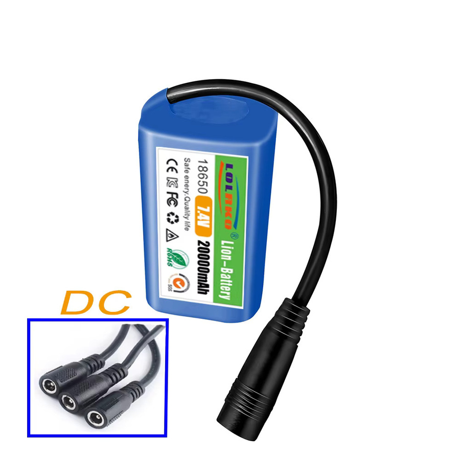 ALalito Ersatzbatterie mit USB-Ladegerät für RC Köderboote, 7,4 V 20000 mAh, Blau - Bild 3