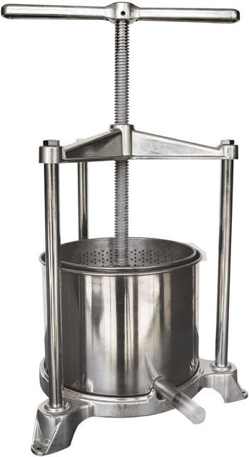 Ich-zapfe Obstpresse Mini aus Edelstahl mit Doppelkorb in Grau und Silber, 2 l - Bild 1