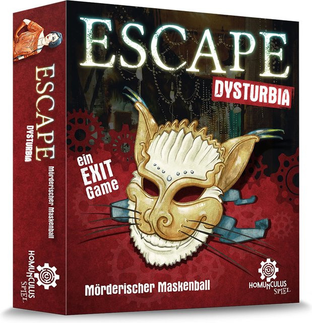 homunculus Verlag ESCAPE Dysturbia: Mörderischer Maskenball, Escape-/Krimispiel, ab 3 Jahren - Bild 1