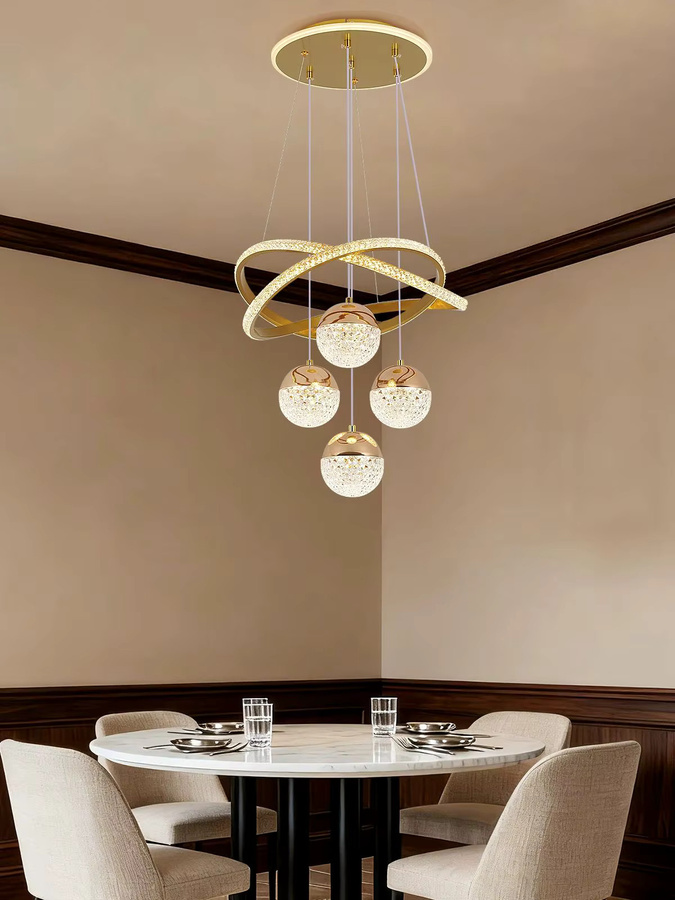 VETRULUS Moderne LED-Hängelampe in Gold/Messing für Wohnzimmer und Esszimmer - Bild 3