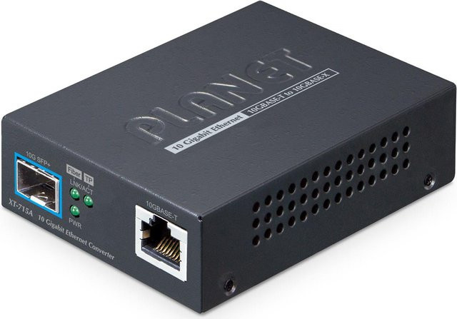 PLANET XT-715A SFP+ Media Converter 10GBASE-T zu 10GBASE-X Kupferdraht Schwarz - Bild 1
