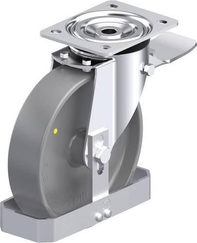 Blickle L-PO 200G-ST-ELS-FS Stahlblech-Lenkrolle in Grau und Blau mit 200 mm Rad-Durchmesser und einer Tragfähigkeit von 400 kg - Bild 1