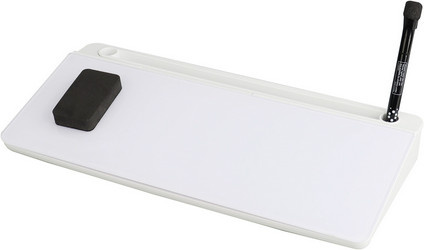 Weißes Glas-Schreibtisch-Whiteboard mit Kunststoffgehäuse und Aufbewahrung für Büro und Haushalt - Bild 1