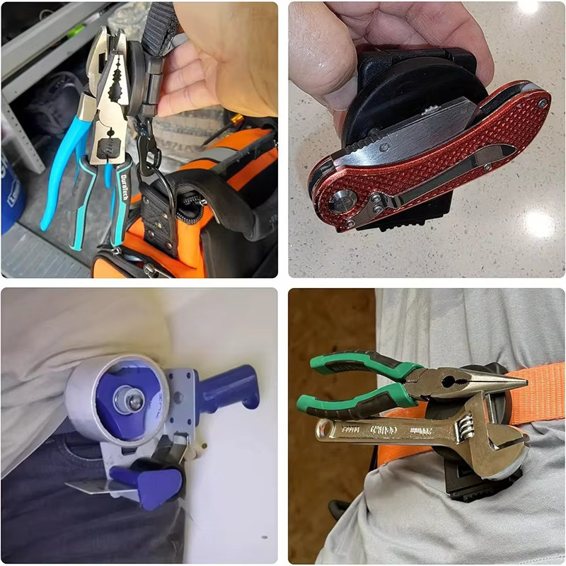 Magnetische Werkzeug-Gürtelklemme in Schwarz mit verstellbarem Gummi-Wrap für Schrauben und Hardware - Bild 5