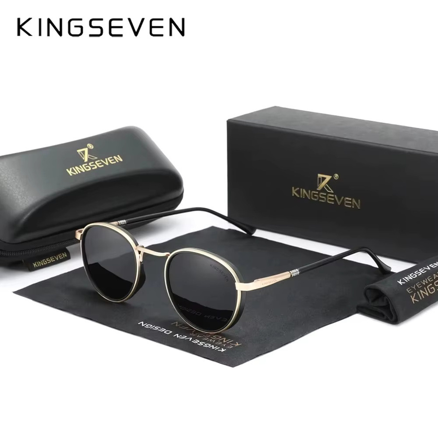KINGSEVEN Sonnenbrille, Rund, Vollrand, Unisex, polarisiert - Bild 2