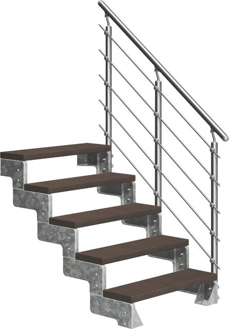 Dolle Außentreppe Gardentop 5 TRIMAX mit Geländer in Dunkelbraun - Bild 1