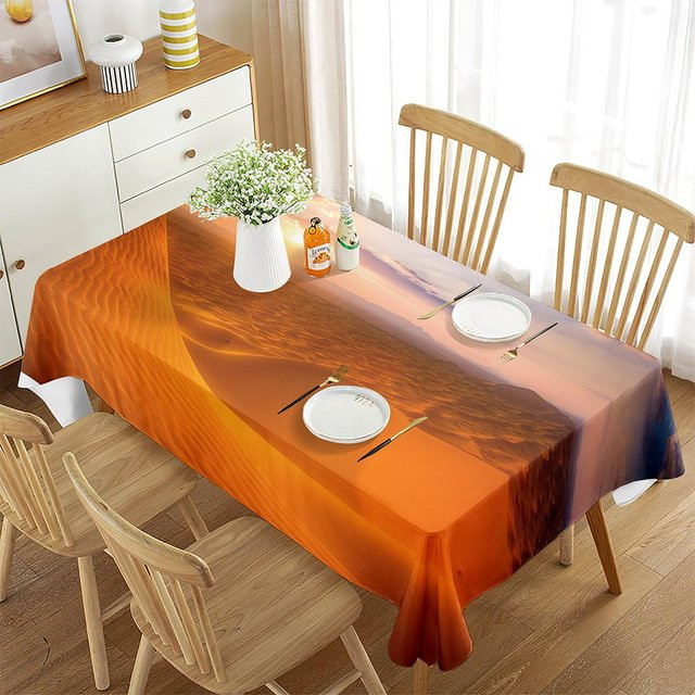 JMG Household Supplies Tischdecke mit Sandstrandmuster in Orange, rechteckige Polyester-Tischdecke für Sommer und Outdoor, B/T: 70 x 70 cm - Bild 1