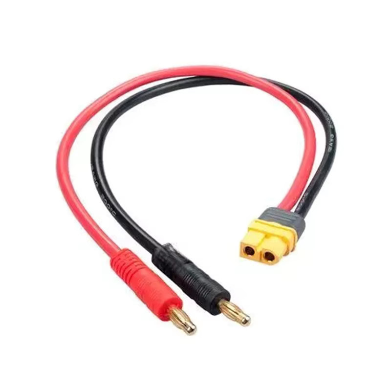 HOBBYMATE Amass XT60-Buchse mit 4,0 mm Bananenstecker und 14 AWG-Kabel in Rot, Länge: 30 cm, für dein RC-Ladegerät - Bild 1